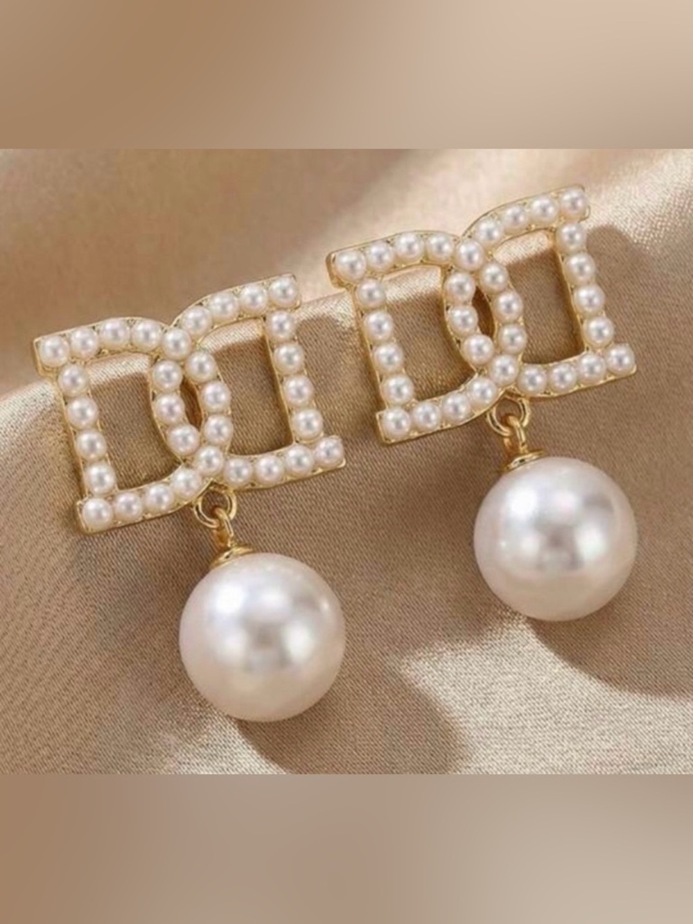 Gold-Tone Pearl Drop Earrings